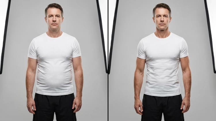 Résultat de perte de poids chez un homme de 35 ans — transformation avant après